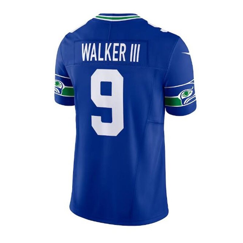S.Seahawks #9 Kenneth Walker III Throwback Vapor F.U.S.E. Limited Jersey – Royal Stitched American Football Jerseys