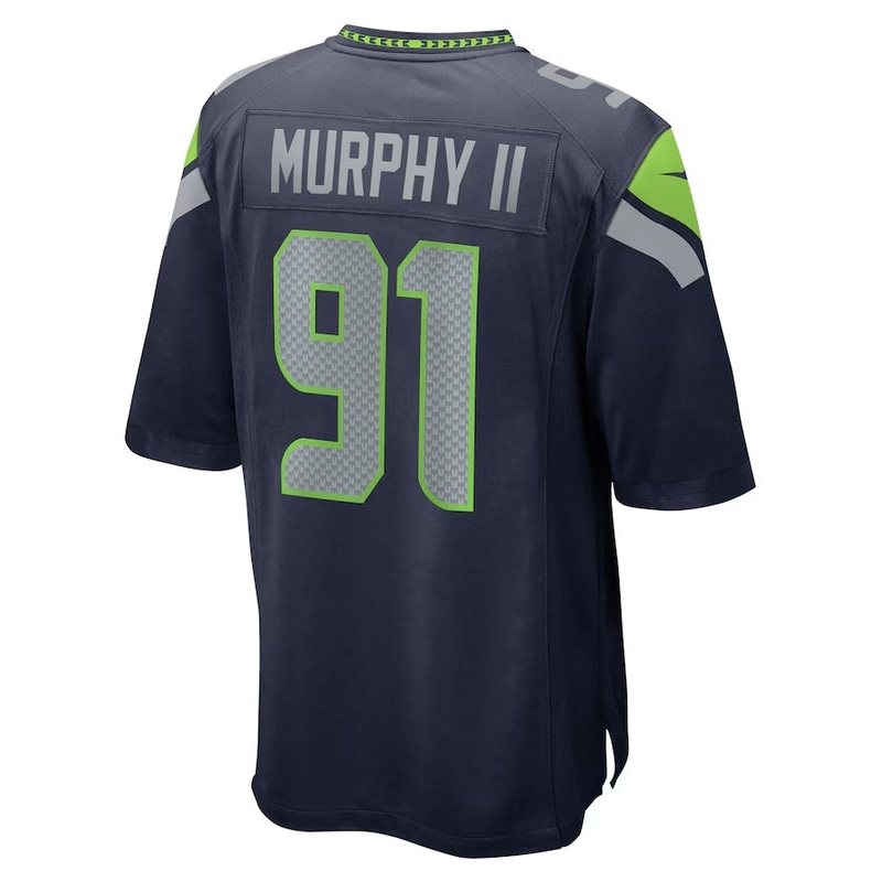 S.Seahawks #91 Byron Murphy II 2024 Draft First Round Pick Player Game Jersey – College Navy American Football Jerseys