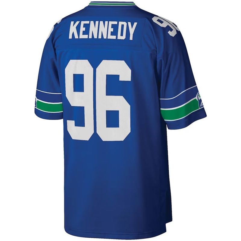 S.Seahawks #96 Cortez Kennedy Mitchell & Ness Legacy Replica Jersey – Royal Stitched American Football Jerseys