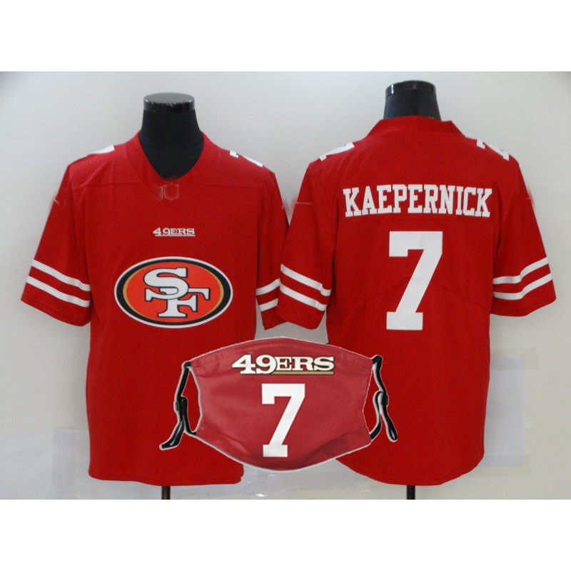 Stitched American SF.49ers #7 Colin Kaepernick Personalize Design Face Mask Football Jerseys