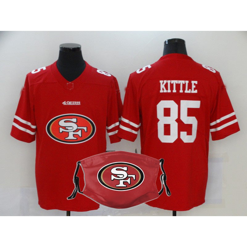 Stitched American SF.49ers #85 George Kittle Jerseys Personalize Design Face Mask