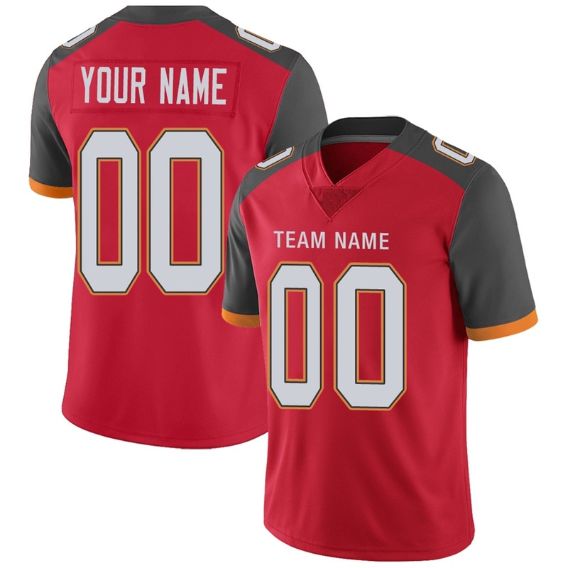 Custom TB.Buccaneers Football Jerseys Team Player or Personalized Design Your Own Name for Men’s Women’s Youth Jerseys Red