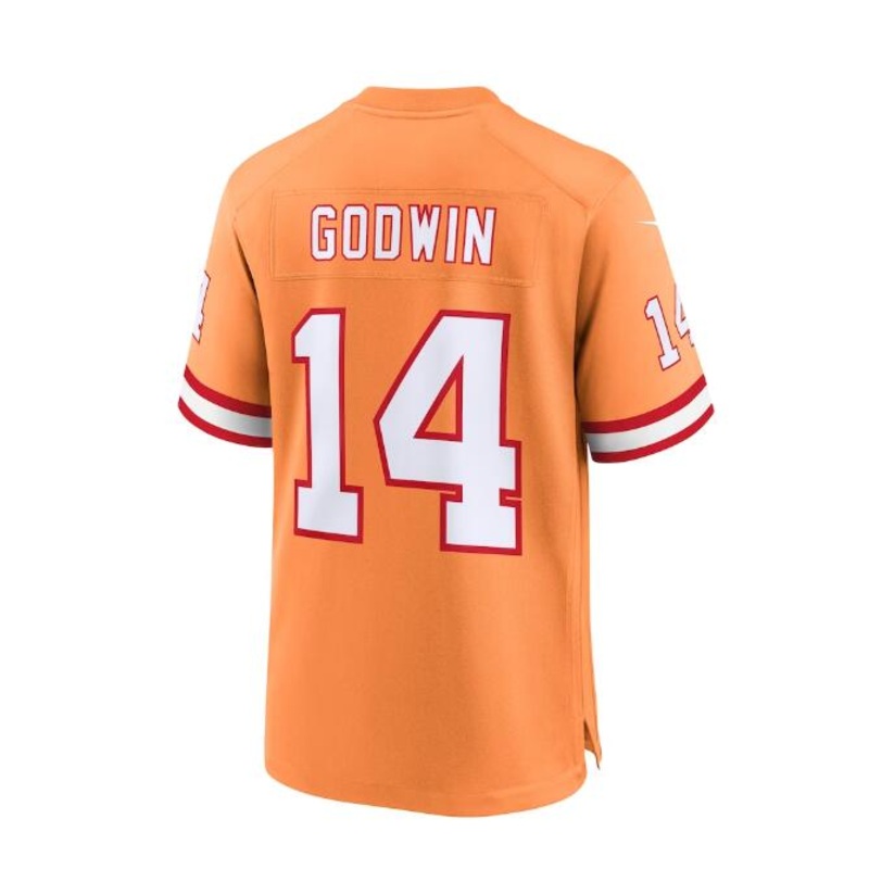 TB.Buccaneers #14 Chris Godwin Throwback Game Jersey – Orange Stitched American Football Jerseys