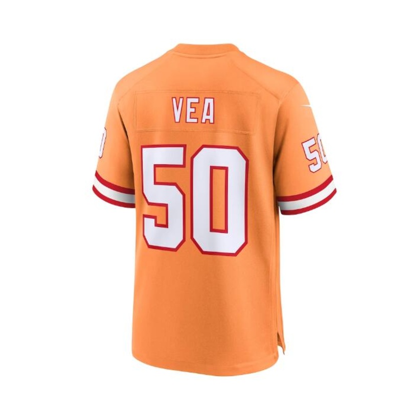 TB.Buccaneers #50 Vita Vea Throwback Game Jersey – Orange Stitched American Football Jerseys