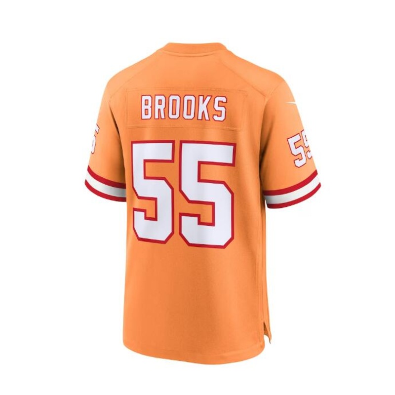 TB.Buccaneers #55 Derrick Brooks Throwback Game Jersey – Orange Stitched American Football Jerseys