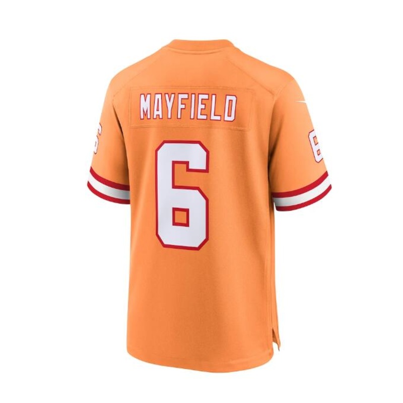 TB.Buccaneers #6 Baker Mayfield Throwback Game Jersey – Orange Stitched American Football Jerseys