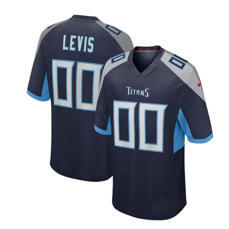 T.Titans #00 Will Levis 2023 Draft Pick Game Jersey – Navy Stitched American Football Jerseys