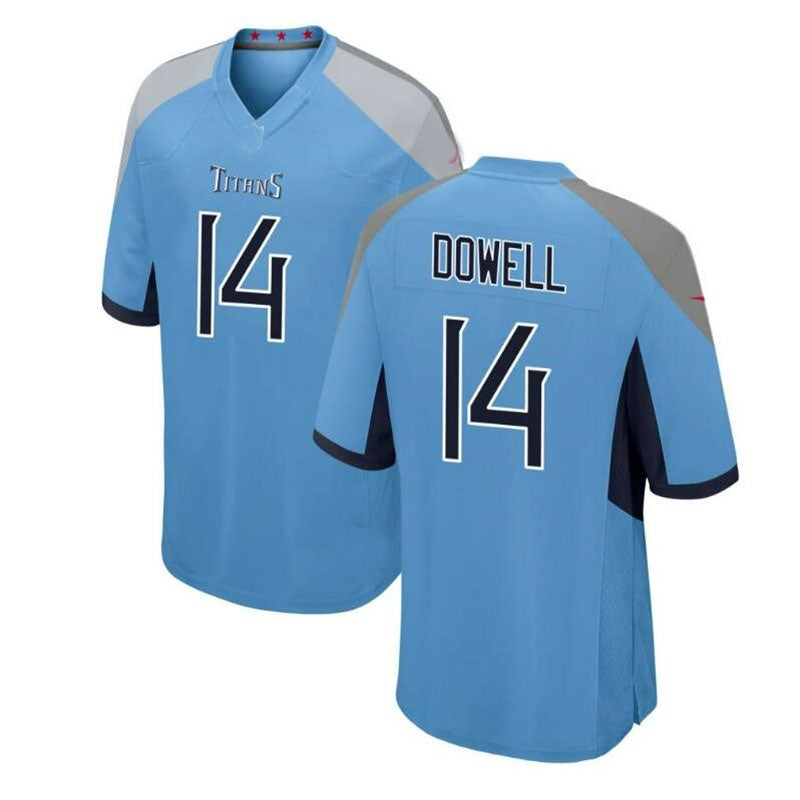 T.Titans #14 Colton Dowell Alternate Game Jersey – Light Blue Stitched American Football Jerseys