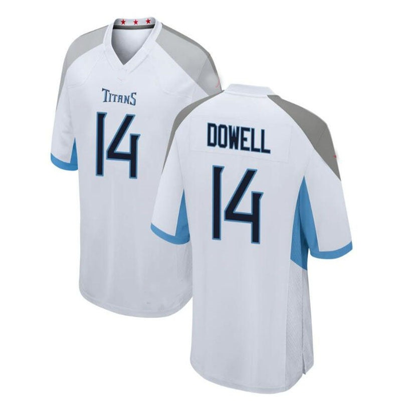 T.Titans #14 Colton Dowell Game Jersey – White Stitched American Football Jerseys