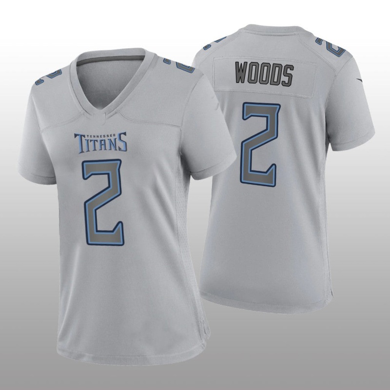 T.Titans #2 Robert Woods Gray Atmosphere Game Women’s Jersey Stitched American Football Jerseys
