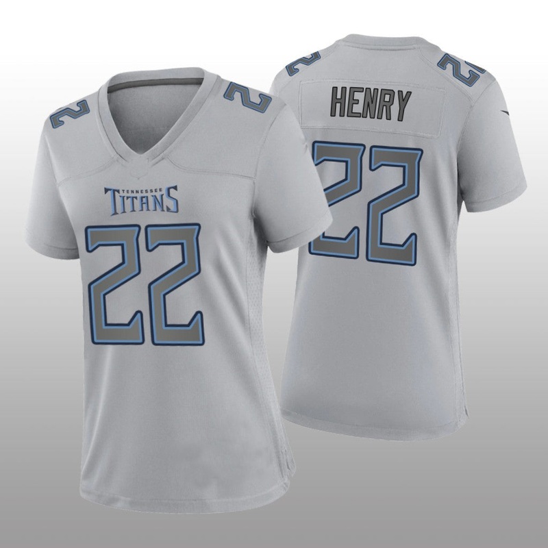 T.Titans #22 Derrick Henry Gray Atmosphere Game Women’s Jersey Stitched American Football Jerseys