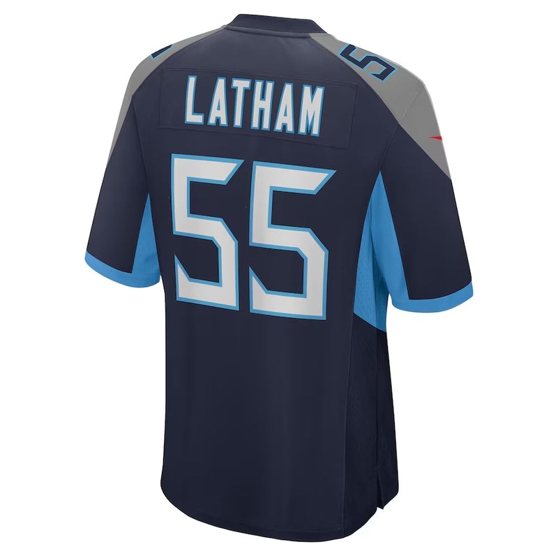 T.Titans #55 JC Latham 2024 Draft First Round Pick Player Game Jersey – Navy American Football Jerseys