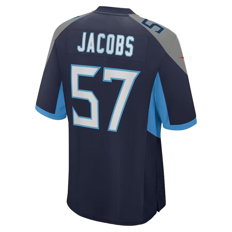 T.Titans #57 Curtis Jacobs Navy Team Game Stitched American Football Jersey