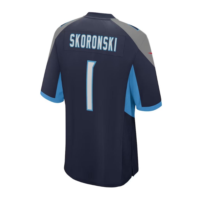 T.Titans #1 Peter Skoronski 2023 Draft First Round Pick Game Jersey – Navy Stitched American Football Jerseys