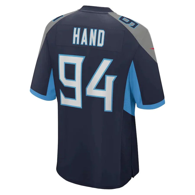 T.Titans #94 Da’Shawn Hand Navy Game Player Jersey Stitched American Football Jerseys