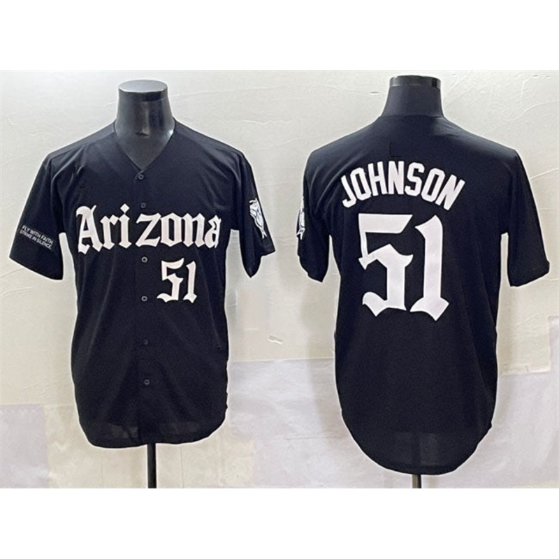 Arizona Diamondbacks #51 Randy Johnson Black ‘Gothic Desert Fang Edition’ Vapor Premier Limited Stitched Baseball Jersey