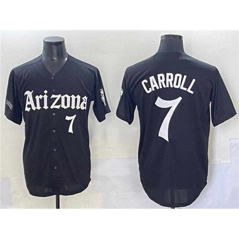 Arizona Diamondbacks #7 Corbin Carroll Black ‘Gothic Desert Fang Edition’ Vapor Limited Stitched Baseball Jersey