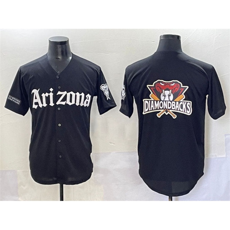 Arizona Diamondbacks Team Big Logo Black ‘Gothic Desert Fang Edition’ Vapor Premier Limited Stitched Baseball Jersey