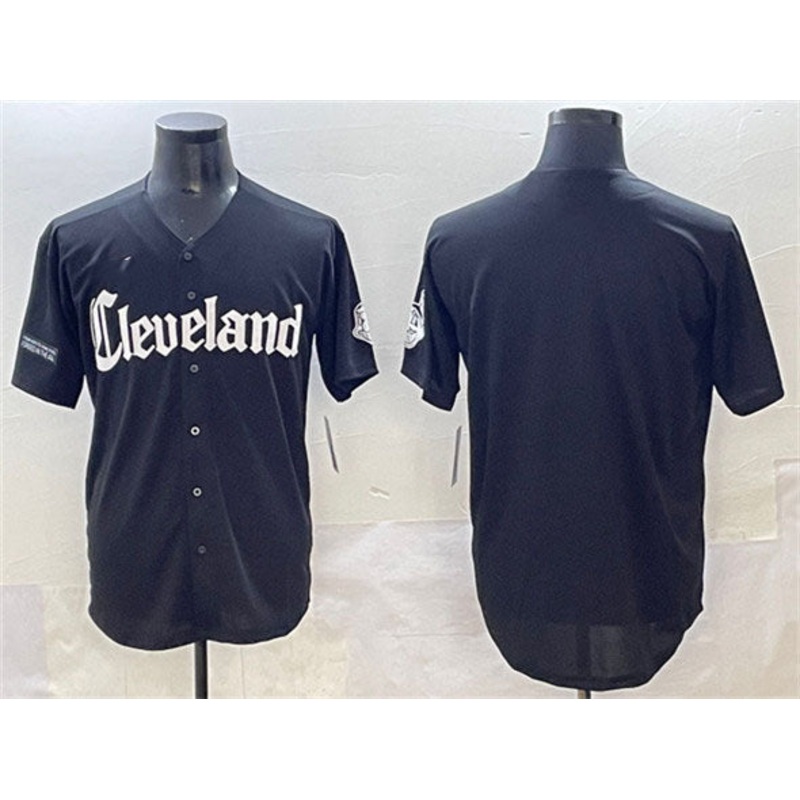 Cleveland Guardians Blank Black Gothic Vapor Premier Limited Stitched Baseball Jersey