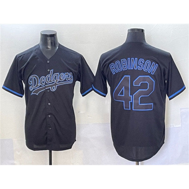 Los Angeles Dodgers #42 Jackie Robinson Black Fashion Stitched Baseball Jersey