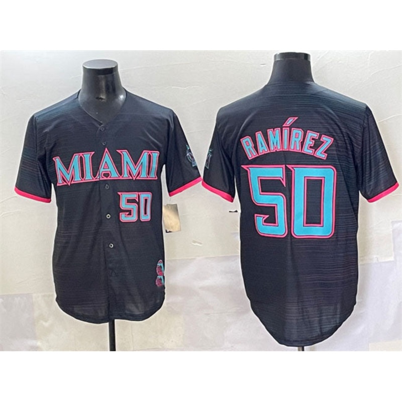 Miami Marlins #50 Agustn Ramrez Black 2025 City Connect Limited Stitched Baseball Jersey