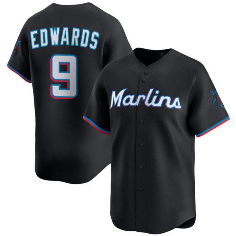 Miami Marlins #9 Xavier Edwards Black 2024 Alternate Limited Stitched Baseball Jersey
