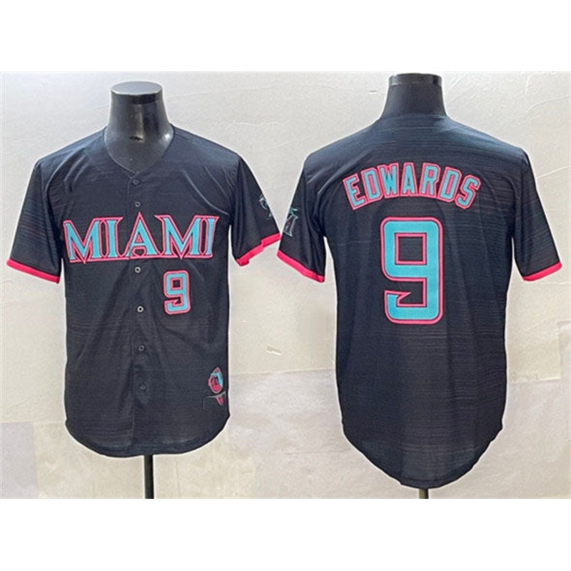 Miami Marlins #9 Xavier Edwards Black 2025 City Connect Limited Stitched Baseball Jersey