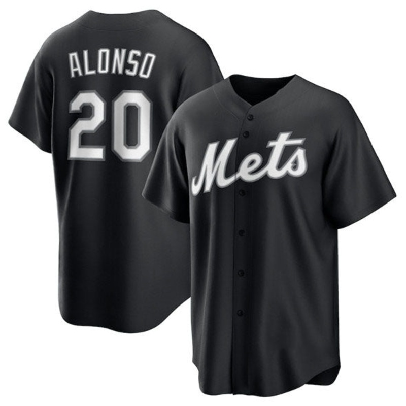 New York Mets #20 Pete Alonso Black Lights Out Limited Stitched Baseball Jersey