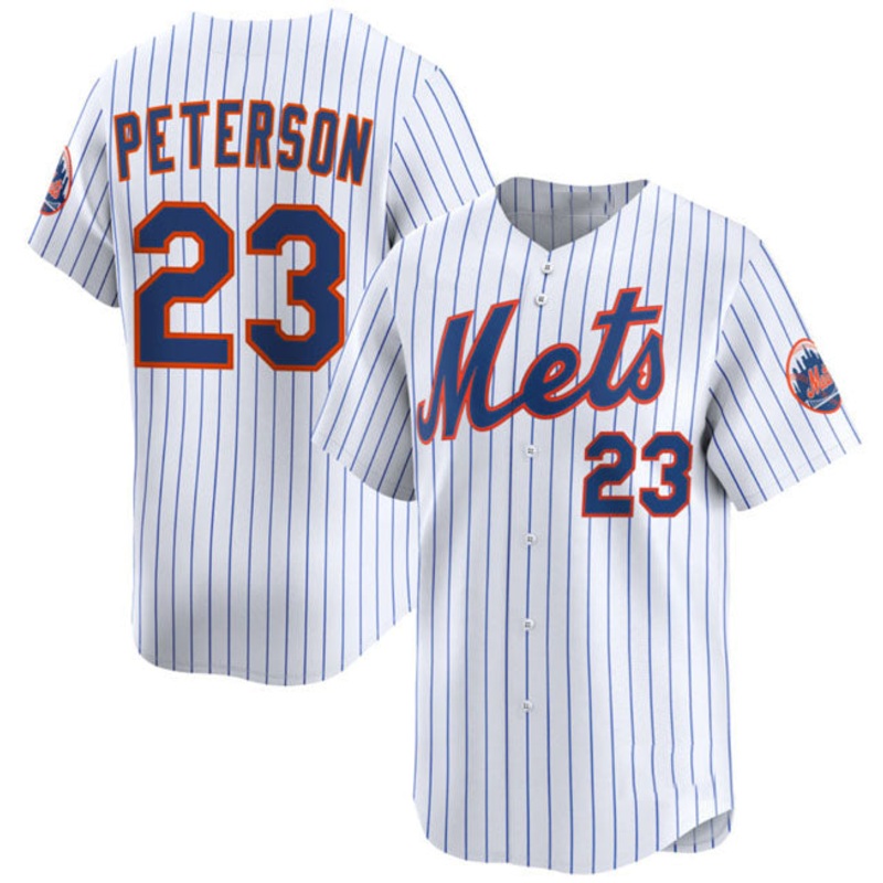 New York Mets #23 David Peterson White 2025 Home Limited Stitched Baseball Jersey