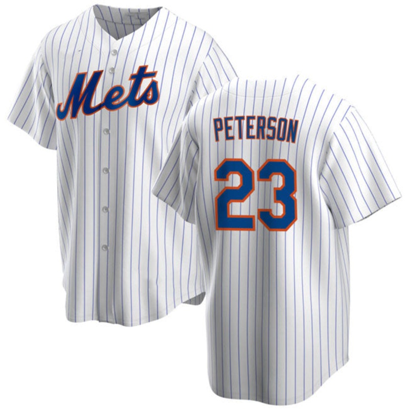 New York Mets #23 David Peterson White Cool Base Stitched Baseball Jersey