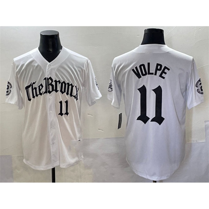 New York Yankees #11 Anthony Volpe White ‘Gothic Legacy Edition’ Vapor Premier Limited Stitched Baseball Jersey