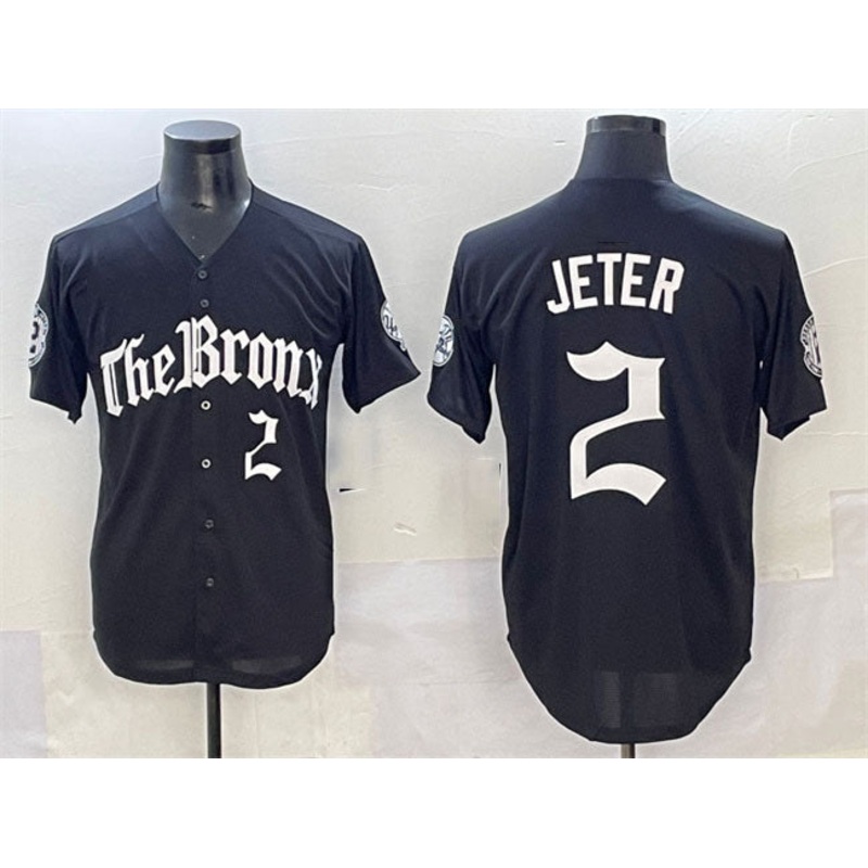 New York Yankees #2 Derek Jeter Black ‘Gothic Legacy Edition’ Vapor Premier Limited Stitched Baseball Jersey