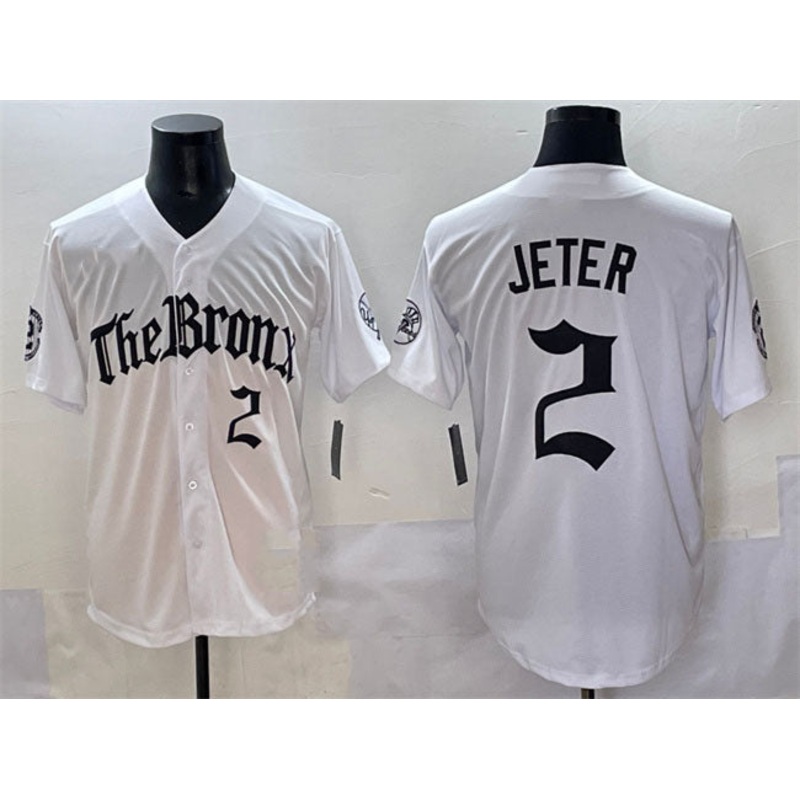 New York Yankees #2 Derek Jeter White ‘Gothic Legacy Edition’ Vapor Premier Limited Stitched Baseball Jersey