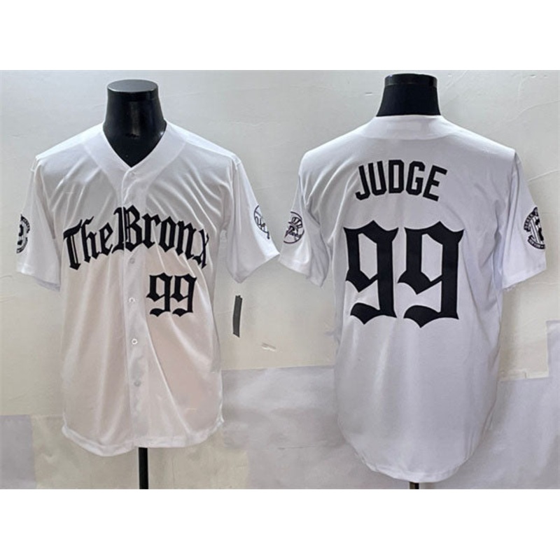 New York Yankees #99 Aaron Judge White ‘Gothic Legacy Edition’ Vapor Premier Limited Stitched Baseball Jersey