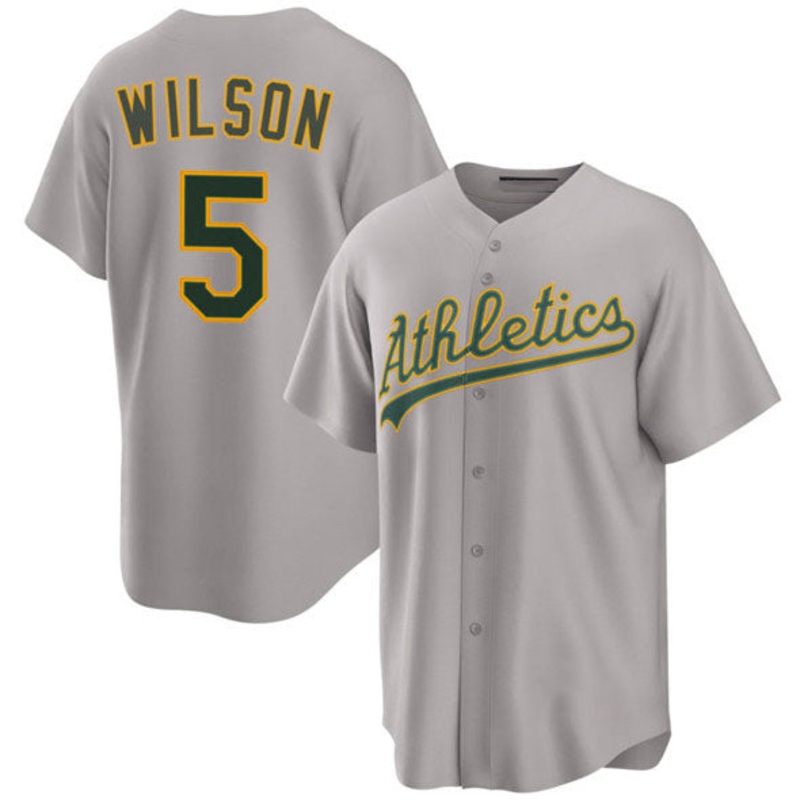 Oakland Athletics #5 Jacob Wilson Gray 2024 Away Limited Stitched Baseball Jersey