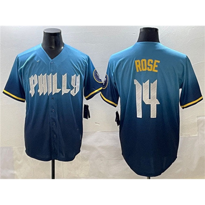Philadelphia Phillies #14 Pete Rose Blue 2024 City Connect Limited Stitched Baseball Jersey