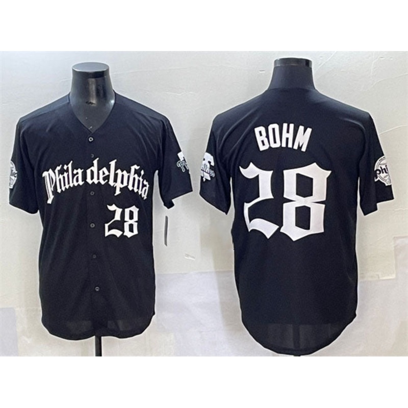 Philadelphia Phillies #28 Alec Bohm Black Gothic Vapor Limited Stitched Baseball Jersey