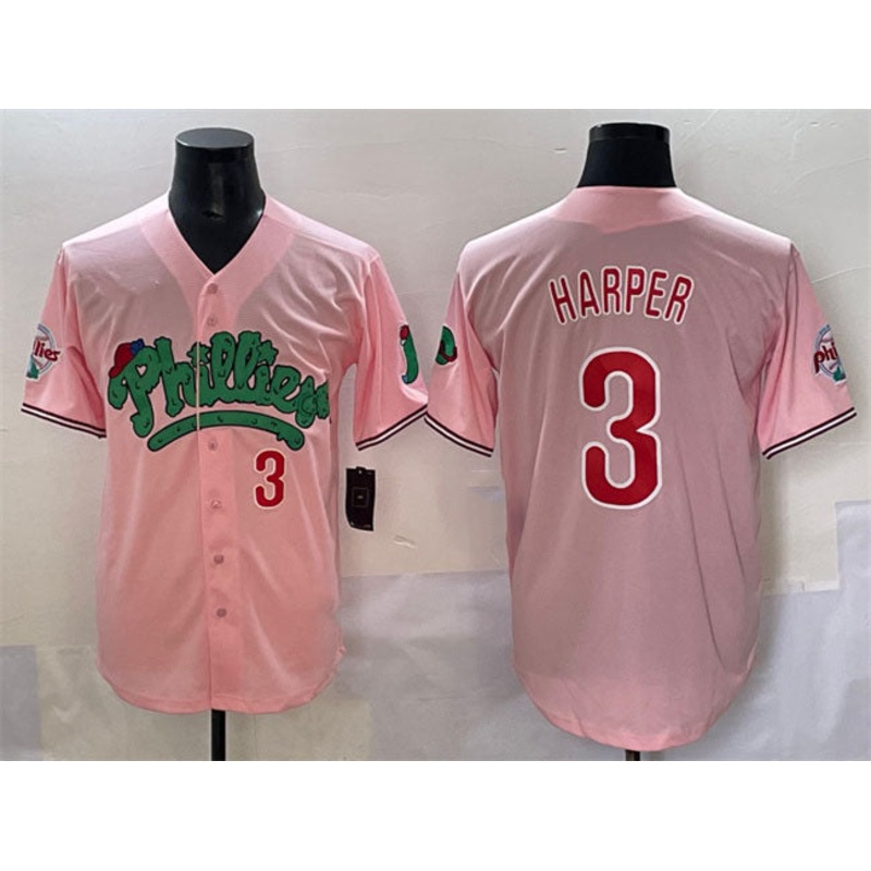 Philadelphia Phillies #3 Bryce Harper Pink Phanatic Limited Stitched Baseball Jersey