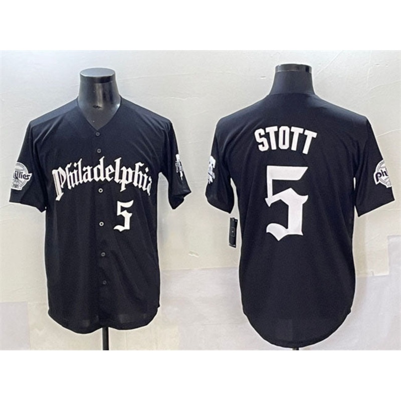 Philadelphia Phillies #5 Bryson Stott Black Gothic Vapor Limited Stitched Baseball Jersey