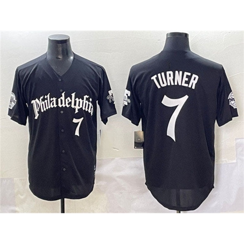 Philadelphia Phillies #7 Trea Turner Black Gothic Vapor Limited Stitched Baseball Jersey