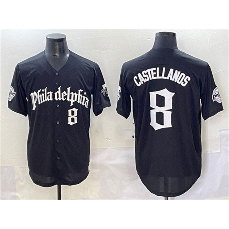 Philadelphia Phillies #8 Nick Castellanos Black Gothic Vapor Limited Stitched Baseball Jersey