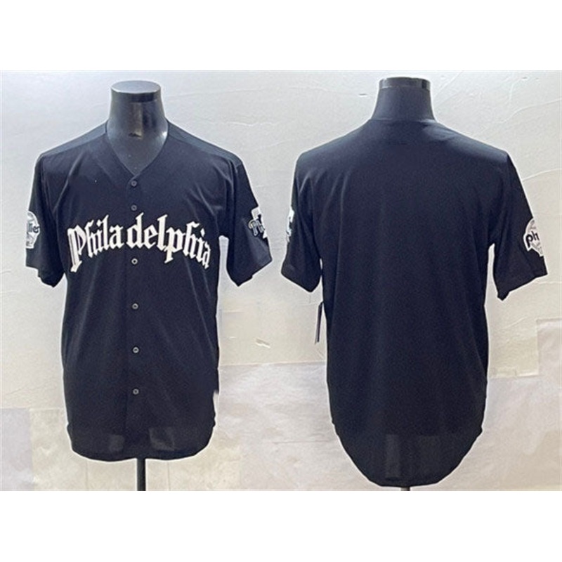 Philadelphia Phillies Blank Black GOTHIC Vapor Limited Stitched Baseball Jersey