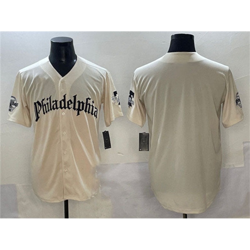 Philadelphia Phillies Blank Cream Gothic Vapor Limited Stitched Baseball Jersey