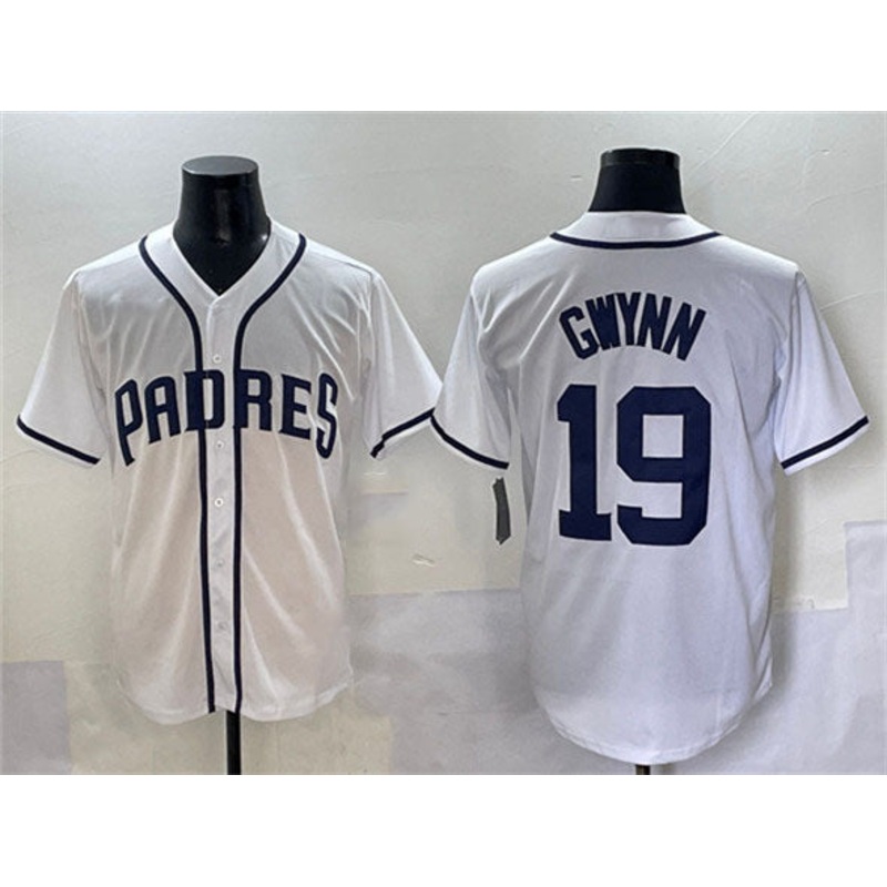 San Diego Padres #19 Tony Gwynn White Cool Base Stitched Baseball Jersey