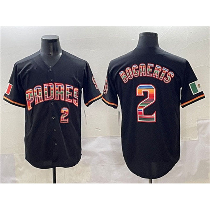 San Diego Padres #2 Xander Bogaerts Black Mexico Cool Base Stitched Baseball Jersey