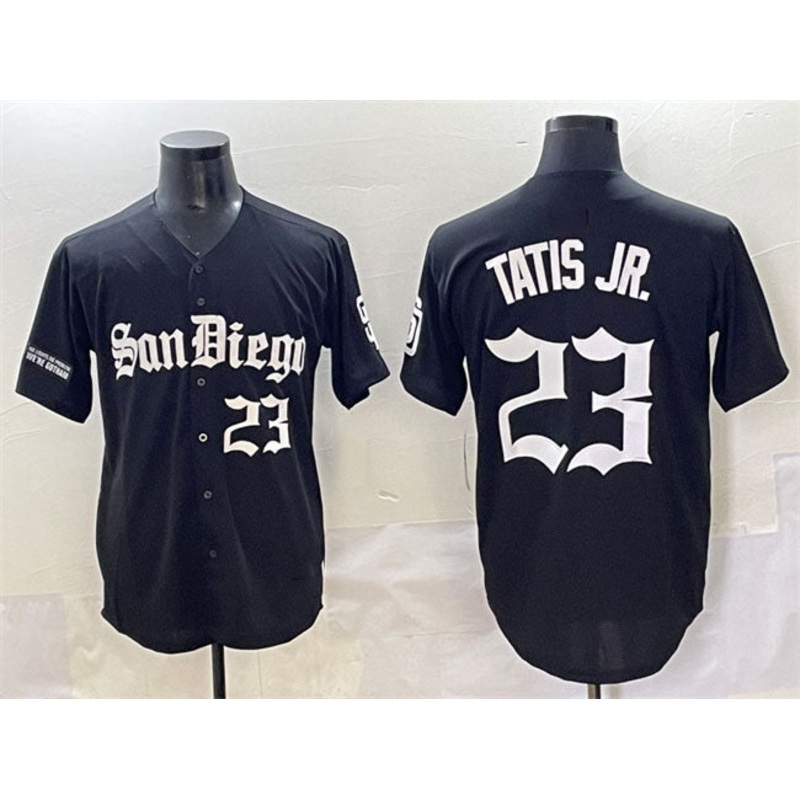 San Diego Padres #23 Fernando Tatis Jr. Black Gothic Edition Vapor Limited Stitched Baseball Jersey