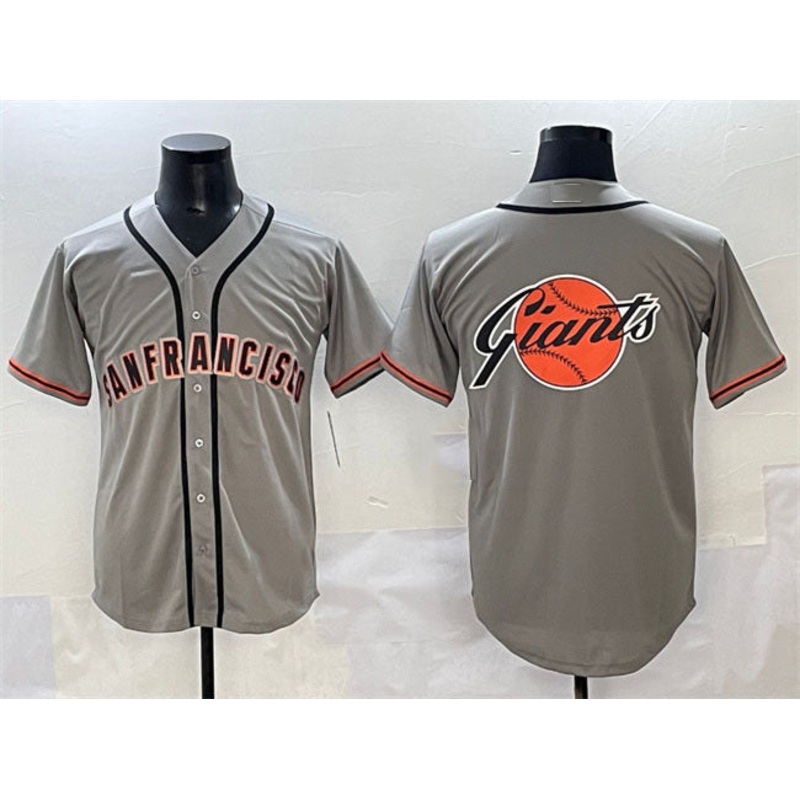 San Francisco Giants Gray Team Big Logo Cool Base Stitched Baseball Jersey