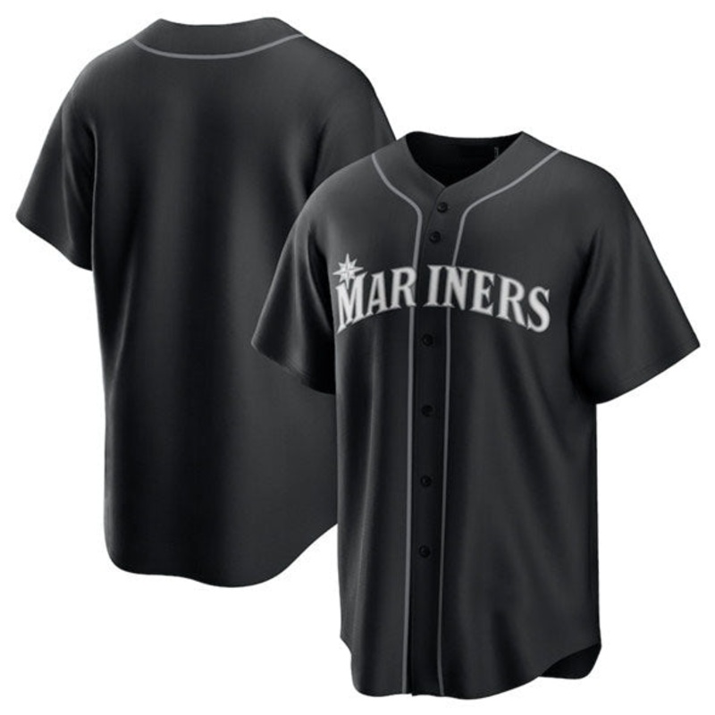 Seattle Mariners Blank Black Lights Out Limited Stitched Baseball Jersey