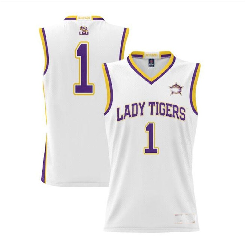 #1 L.Tigers ProSphere 2023 Basketball National Champions Basketball Jersey – White Stitched American College Jerseys