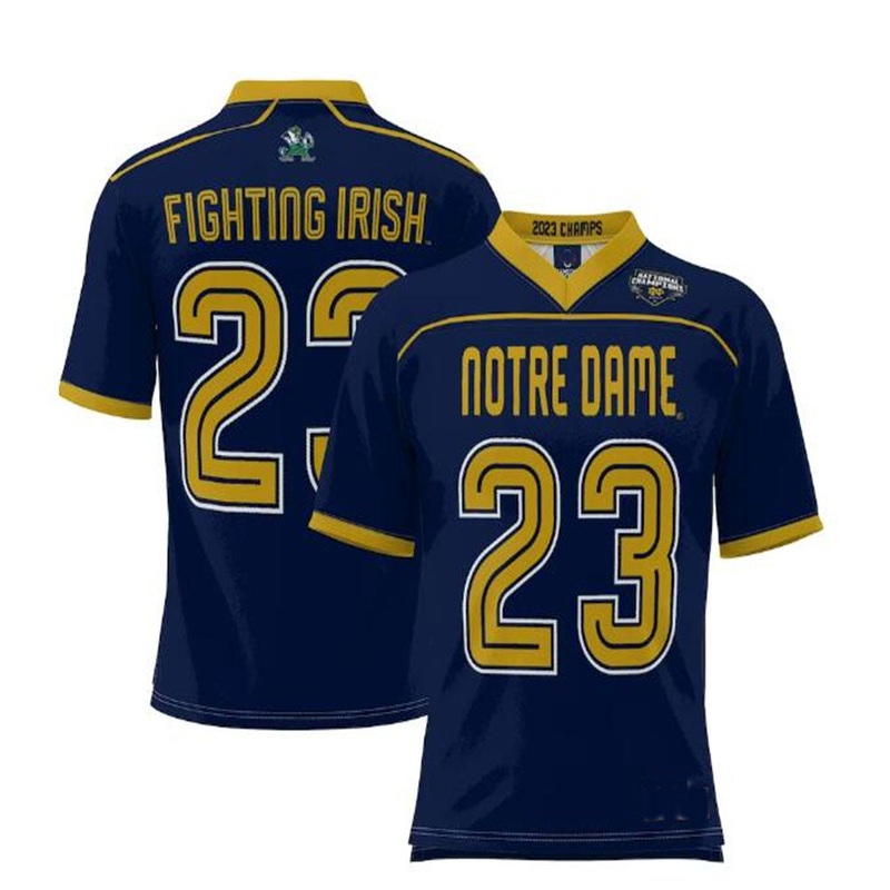 #23 N.Dame Fighting Irish ProSphere 2023 Lacrosse National Champions Jersey – Navy Stitched American College Jerseys